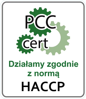 Znak PCC-CERT: Działamy zgodnie z normą HACCP